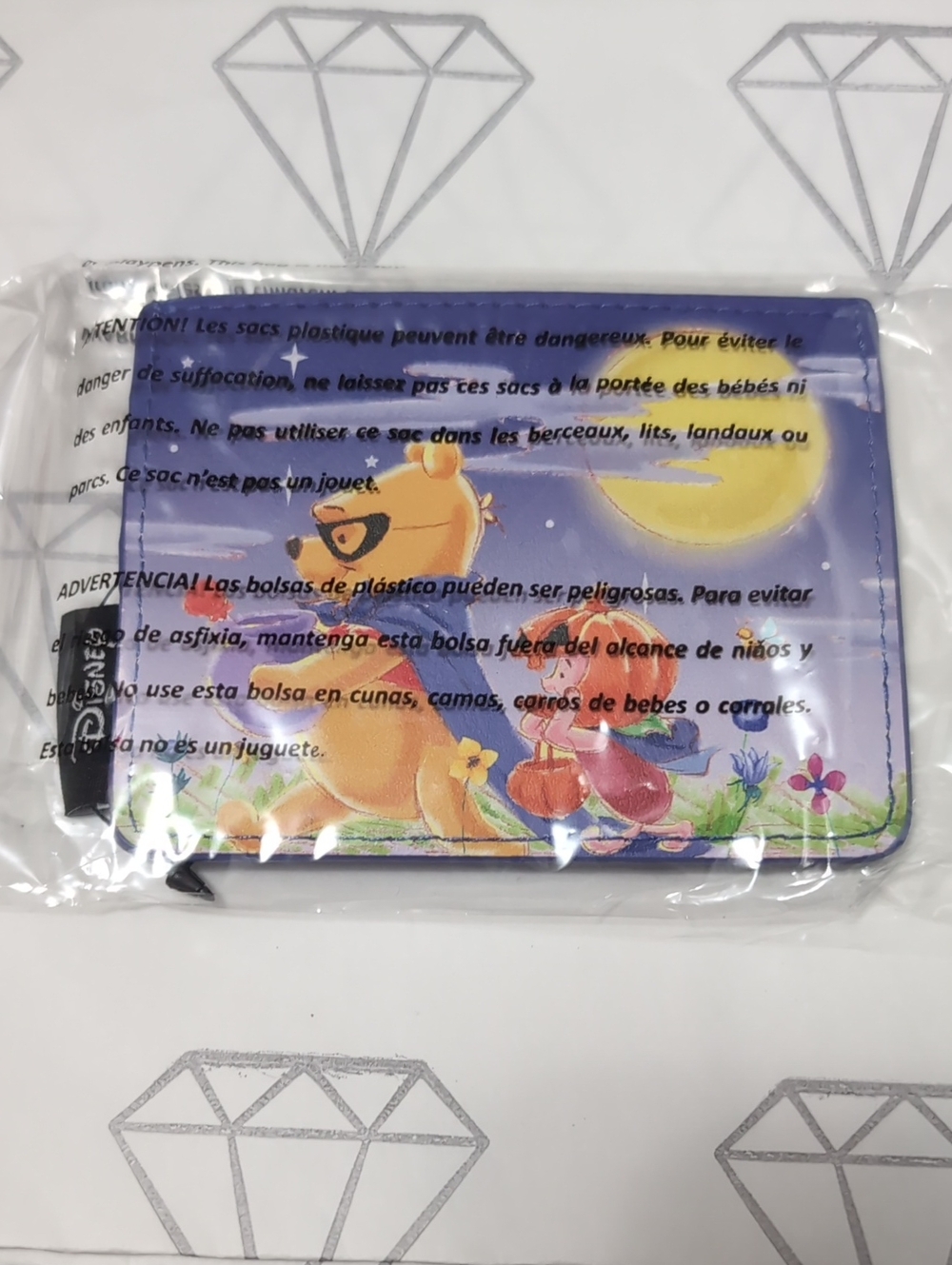Cute Purple Winnie The Pooh And Piglet Halloween Card Holder